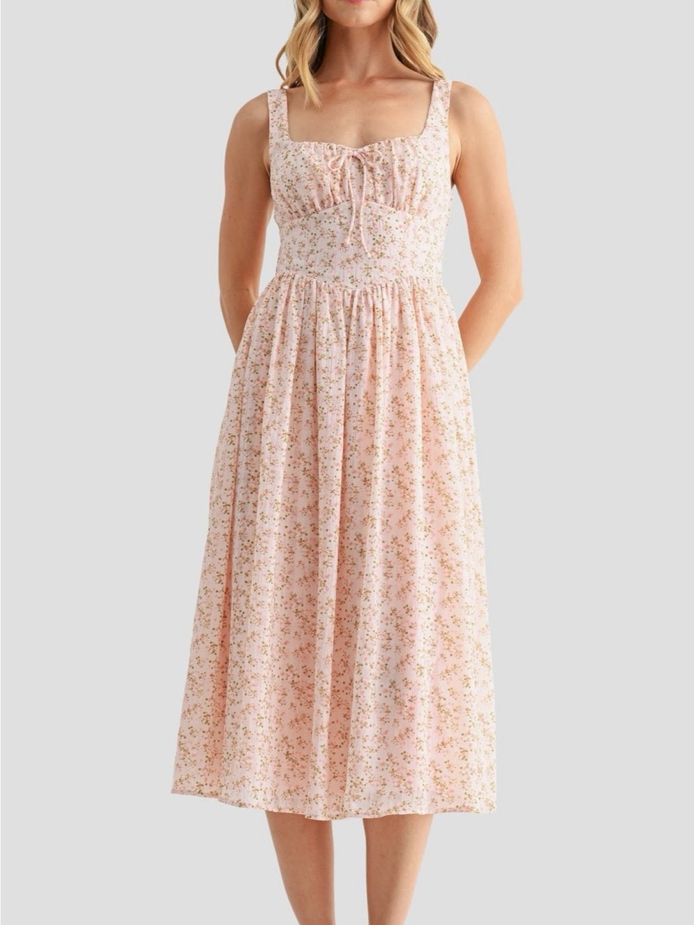 All in Favor Corset Midi Sundress